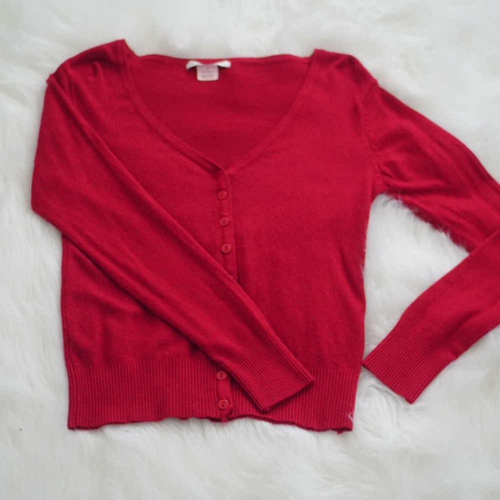 Red Button Down Sweater